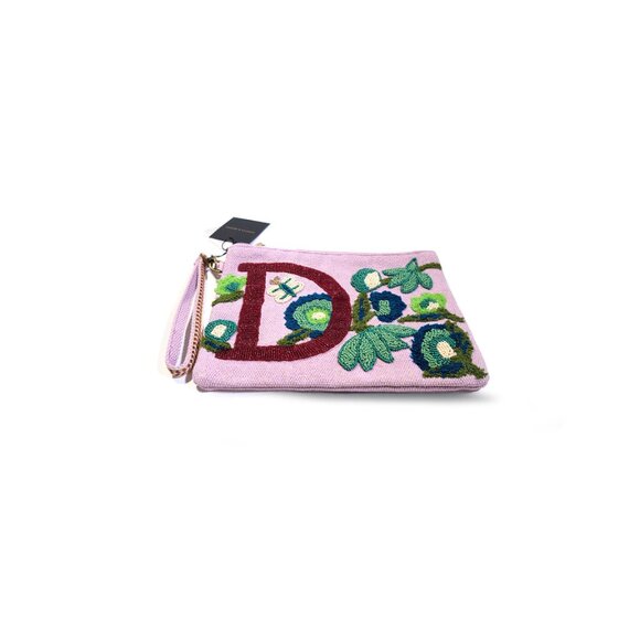 New America & Beyond D INITIAL EMBELLISHED POUCH Clutch Wrist Purse - Picture 3 of 10